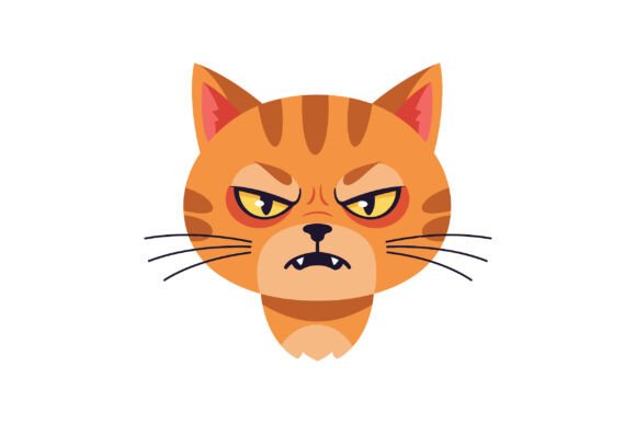 Angry Orange Tabby Cat Face with Sharp T