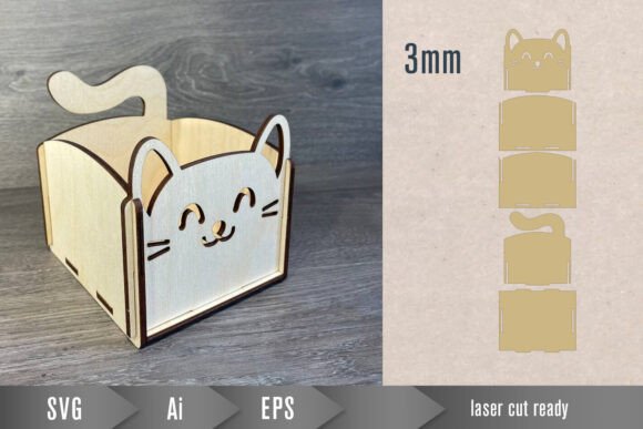 Box for Wet Food, Laser Cut, Cat Treats