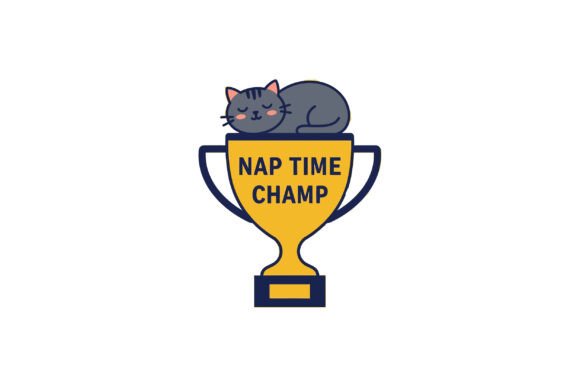 Cat Sleeping on Nap Time Champion Trophy
