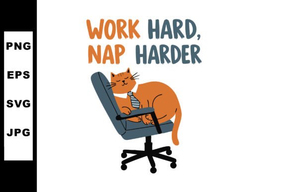 Cat Sleeping on Office Chair with Work H