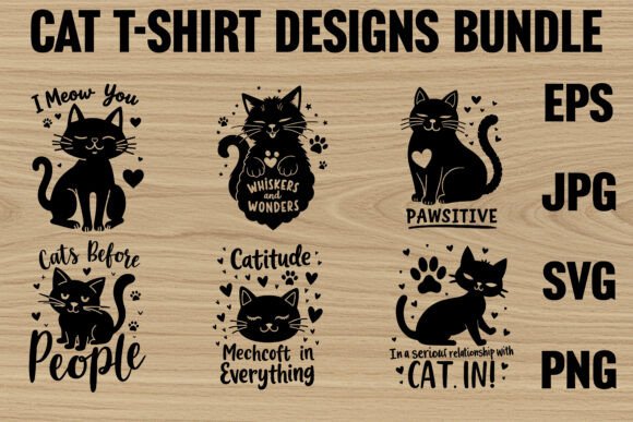 Cat T-Shirt Silhouette Bundle