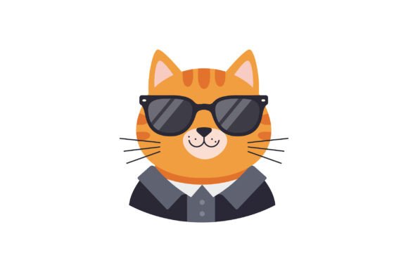 Cool Orange Tabby Cat Wearing Black Sung