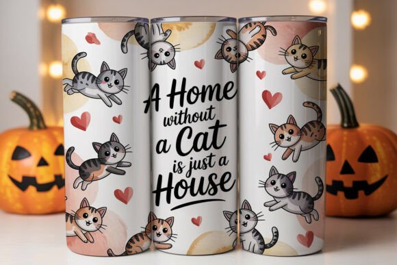 Cute Cat Home 20oz Tumbler Wrap
