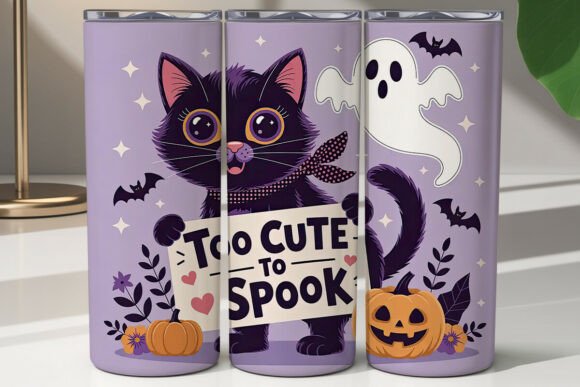 Cute Halloween Cat 20oz Tumbler Wrap