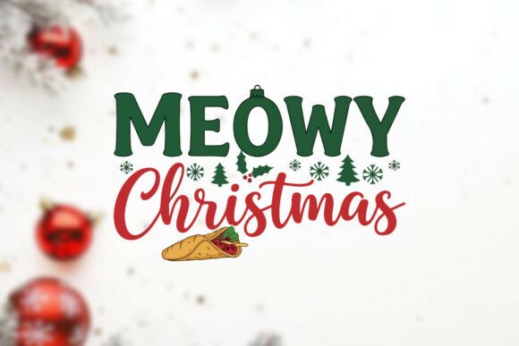 Meowy Christmas Cat Holiday Vector Tee
