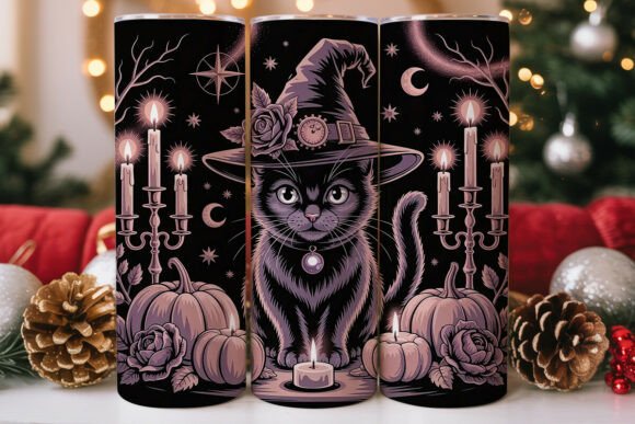 Mystical Witch Cat 20oz Tumbler Wrap