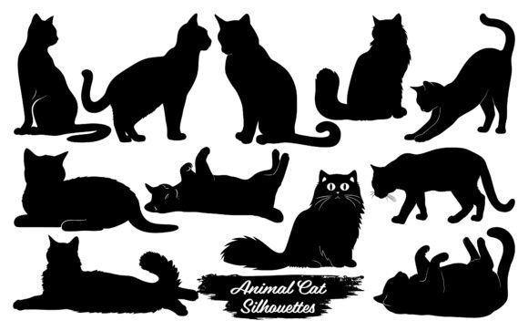 Vector Art of Cat Silhouettes